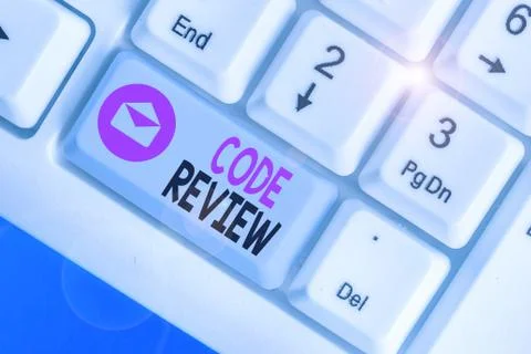 Word writing text Code Review. Business concept for single most effective Stock Photos