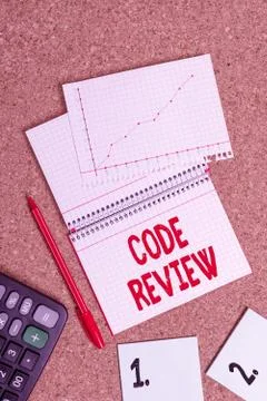 Word writing text Code Review. Business concept for single most effective Stock Photos