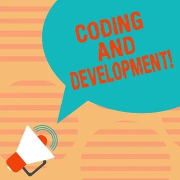 Word writing text Coding And Development. Business concept for To program or Stock Illustration