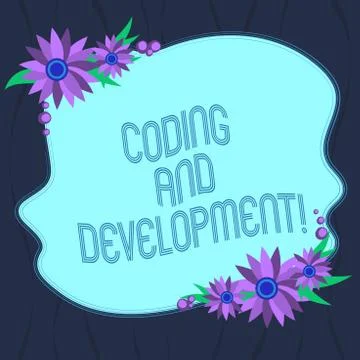 Word writing text Coding And Development. Business concept for To program or Stock Illustration
