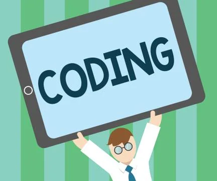 Word writing text Coding. Business concept for assigning code to something fo Stock Illustration