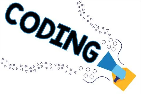Word writing text Coding. Business concept for assigning code to something for イラスト素材