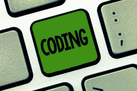 Word writing text Coding. Business concept for assigning code to something for Stockfoto's