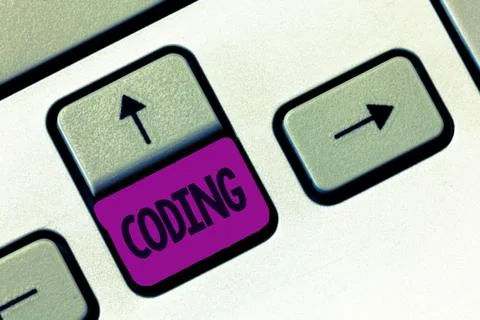 Word writing text Coding. Business concept for assigning code to something for 스톡 사진