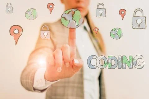 Word writing text Coding. Business concept for assigning code to something for Stockfoto's