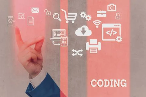 Word writing text Coding. Business concept for assigning code to something for Stockfoto's