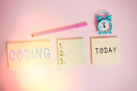 Word writing text Coding. Business concept for assigning code to something for Stockfoto's
