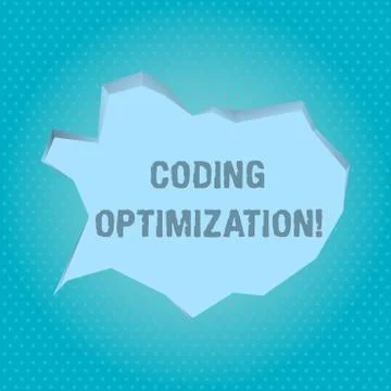 Word writing text Coding Optimization. Business concept for method of code 스톡 일러스트