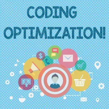 Word writing text Coding Optimization. Business concept for method of code Stock Illustration