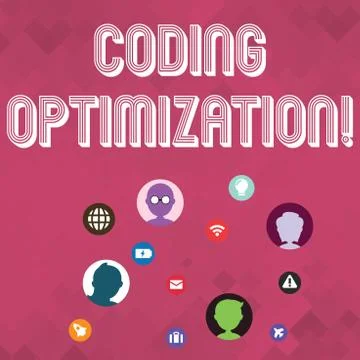Word writing text Coding Optimization. Business concept for method of code 스톡 일러스트