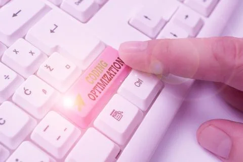 Word writing text Coding Optimization. Business concept for method of code Stock Photos
