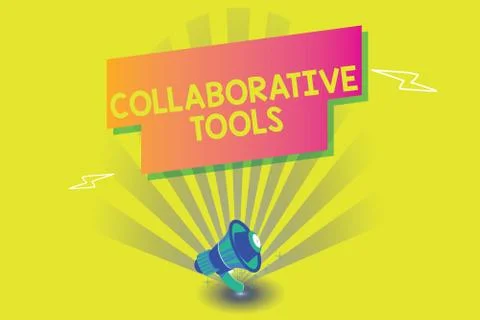 Word writing text Collaborative Tools. Business concept for Private Social Stock Illustration
