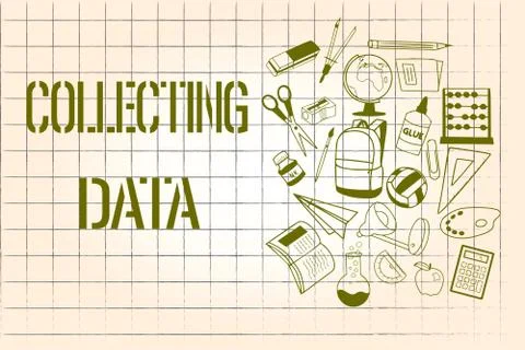 Word writing text Collecting Data. Business concept for Gathering and measuring Illustrazione stock