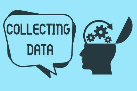 Word writing text Collecting Data. Business concept for Gathering and measuring Illustrazione stock