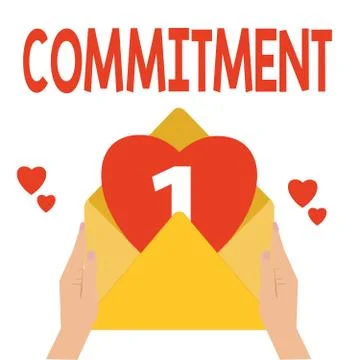 Word writing text Commitment. Business concept for Quality of being dedicated to Stock Illustration