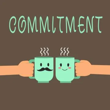 Word writing text Commitment. Business concept for Quality of being dedicated to Stock Illustration