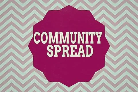 Word writing text Community Spread. Business concept for dissemination of a Stock-Illustration