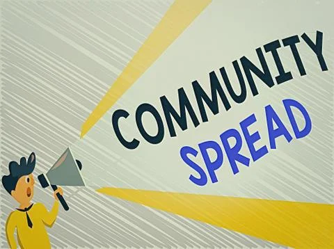 Word writing text Community Spread. Business concept for dissemination of a Stock-Illustration