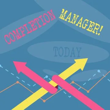 Word writing text Completion Manager. Business concept for oversees all aspects Stock Illustration