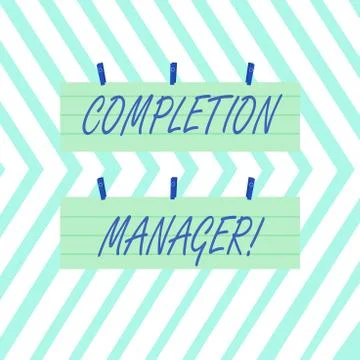 Word writing text Completion Manager. Business concept for oversees all aspects Stock Illustration