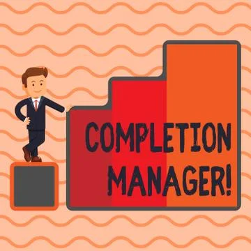 Word writing text Completion Manager. Business concept for oversees all aspects Stock Illustration