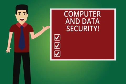 Word writing text Computer And Data Security. Business concept for Online Illustrazione stock