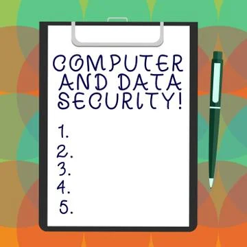 Word writing text Computer And Data Security. Business concept for Online Stock Illustration