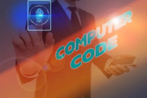 Word writing text Computer Code. Business concept for Set of instructions Stockfoto's