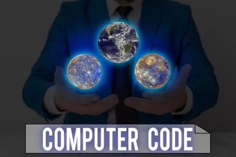 Word writing text Computer Code. Business concept for Set of instructions 库存照片
