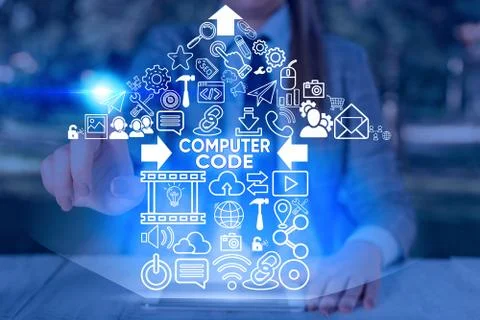 Word writing text Computer Code. Business concept for Set of instructions Foto stock