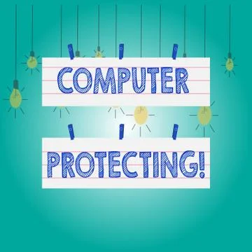 Word writing text Computer Protecting. Business concept for protecting computer Stock Illustration