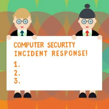 Word writing text Computer Security Incident Response. Business concept for Stock Illustration