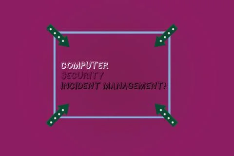 Word writing text Computer Security Incident Management. Business concept for Illustrazione stock