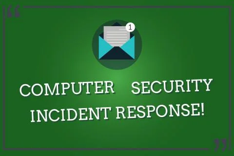Word writing text Computer Security Incident Response. Business concept for Stock Illustration