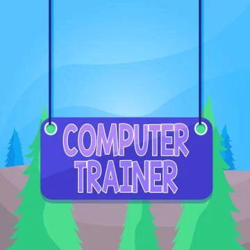 Word writing text Computer Trainer. Business concept for instruct and help users 스톡 일러스트