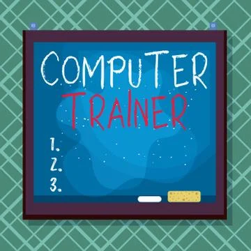 Word writing text Computer Trainer. Business concept for instruct and help users 스톡 일러스트