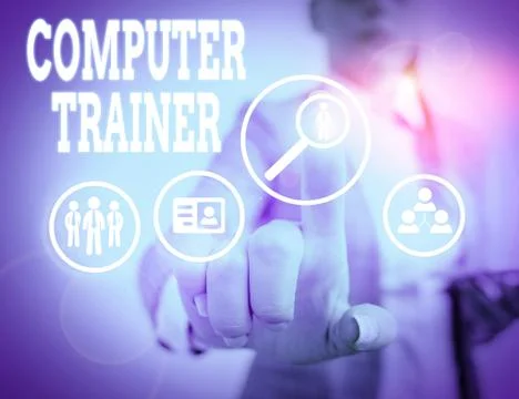 Word writing text Computer Trainer. Business concept for instruct and help users Stock Photos