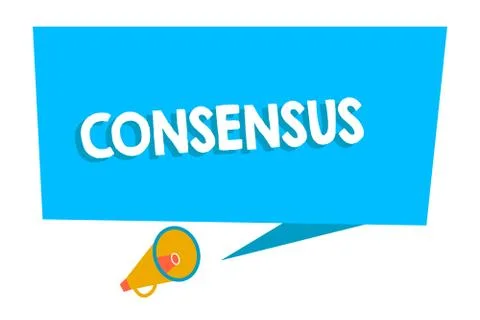 Word writing text Consensus. Business concept for general agreement about Ilustración de archivo