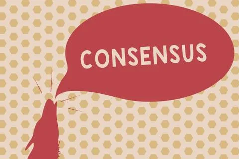 Word writing text Consensus. Business concept for general agreement about Stock Illustration
