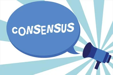 Word writing text Consensus. Business concept for general agreement about Stock Illustration