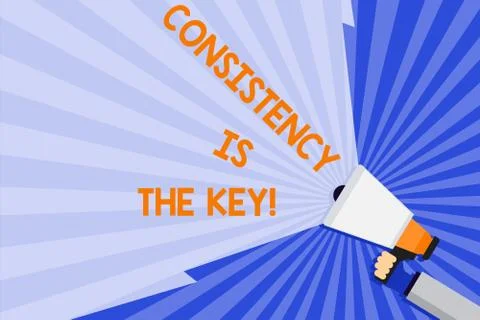 Word writing text Consistency Is The Key. Business concept for by Breaking Ba Illustrazione stock