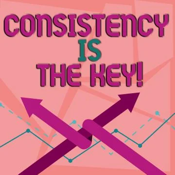 Word writing text Consistency Is The Key. Business concept for by Breaking Bad Illustrazione stock