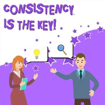 Word writing text Consistency Is The Key. Business concept for by Breaking Bad Illustrazione stock