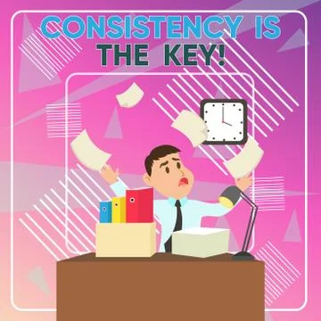 Word writing text Consistency Is The Key. Business concept for by Breaking Bad 스톡 일러스트