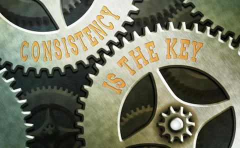 Word writing text Consistency Is The Key. Business concept for by Breaking Bad Illustrazione stock