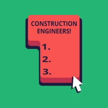 Word writing text Construction Engineers. Business concept for discipline tha Stock Illustration