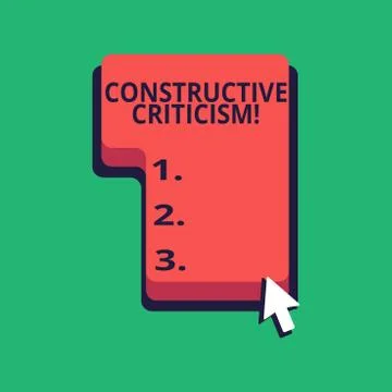 Word writing text Constructive Criticism. Business concept for process of off Illustrazione stock