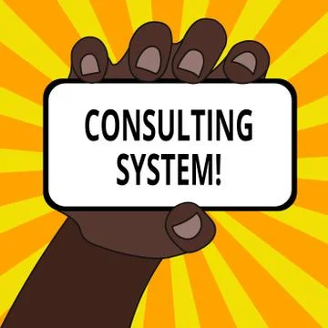 Word writing text Consulting System. Business concept for Helping firms improve Stockillustratie