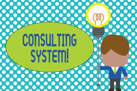 Word writing text Consulting System. Business concept for Helping firms improve 스톡 일러스트