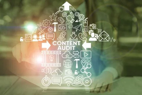 Word writing text Content Audit. Business concept for process of evaluating Stock Photos